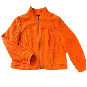 Relativity Orange‎ Wool Blend Moto Jacket Women 18W Zip Front Collar Snap Detail